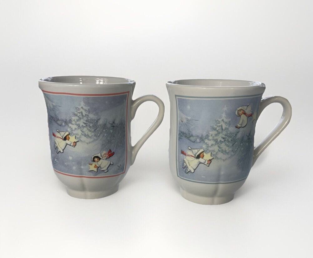 Hallmark Christmas Snow Angel Mugs Coffee Tea Mug 12 oz Gourmet Gifts Set of 2